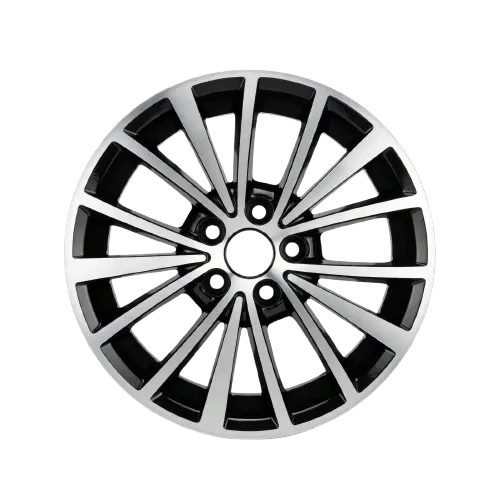 Roda esportiva multi raios 15 raios preta diamantada - foto 1