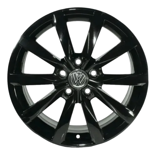 Roda vw golf jetta voyage 10 raios preta brilhante - foto 1