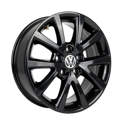 Roda vw golf jetta voyage 10 raios preta brilhante - foto 2