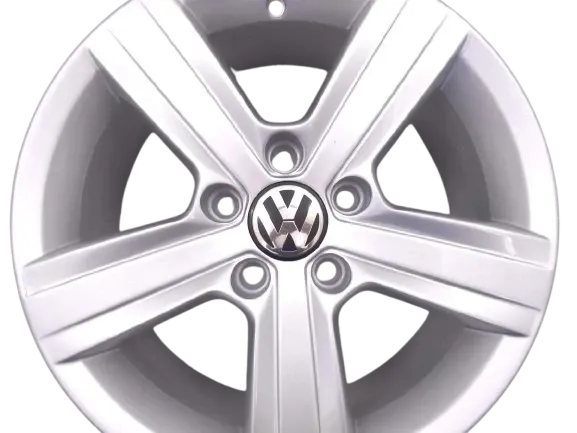 Roda vw gol voyage fox 5 raios prata - foto 2