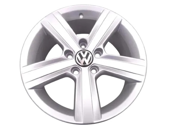 Roda vw gol voyage fox 5 raios prata - foto 3