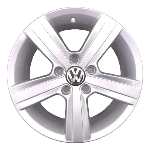 Roda vw gol voyage fox 5 raios prata - foto 1