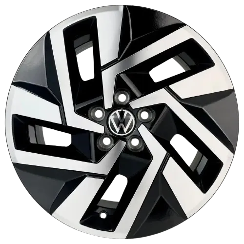 Roda vw nivus t-cross polo gts preta diamantada - foto 1